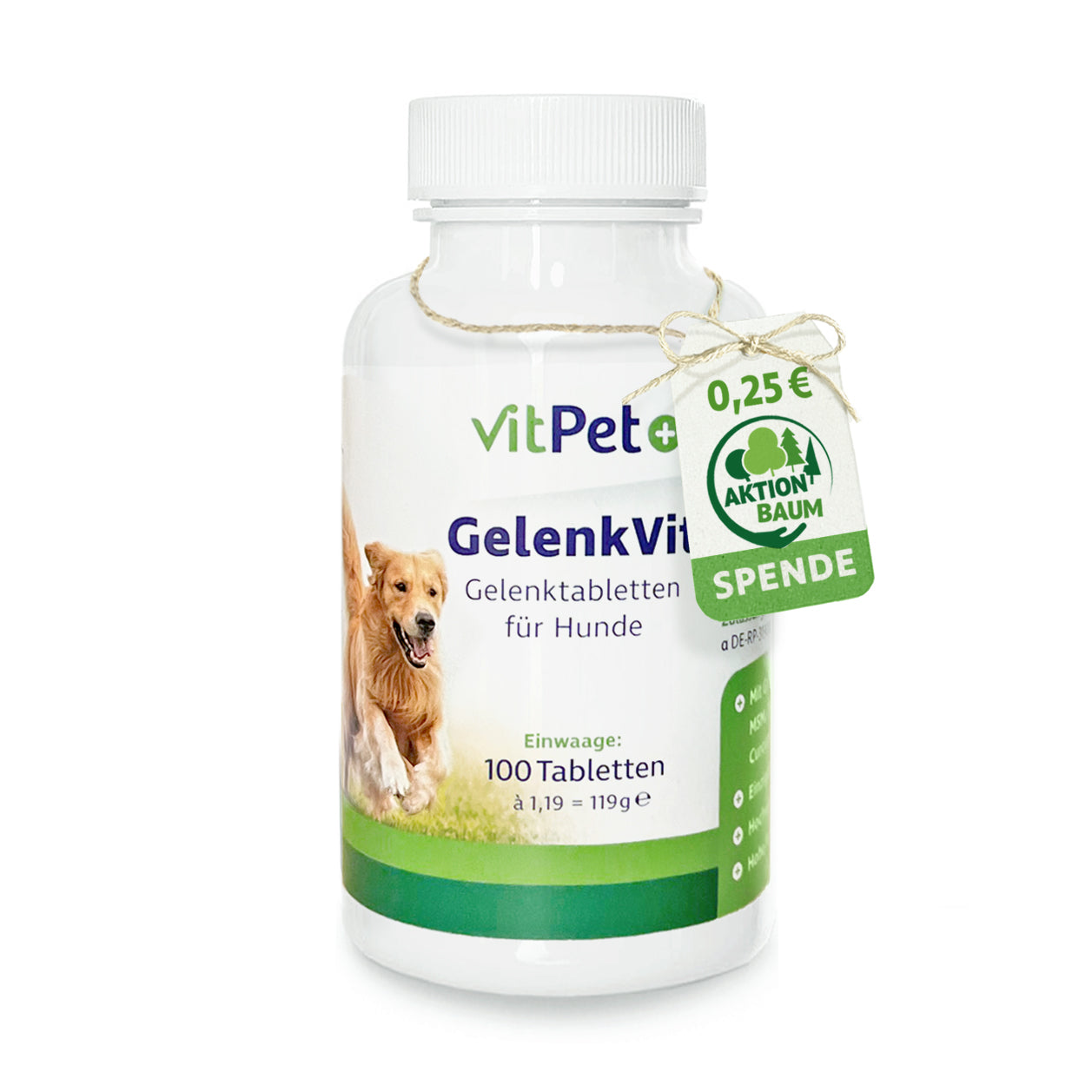 GelenkVit für Hunde – Gelenktabletten mit Grünlippmuschel – 100 Tabletten