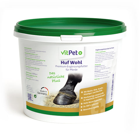 Huf Wohl für Pferde – Premium Ergänzungsfuttermittel – 4 kg inkl. Dosierlöffel