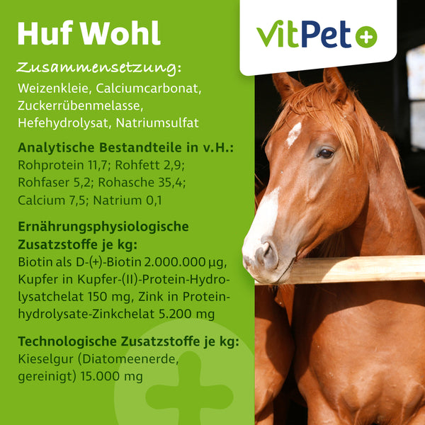 Huf Wohl für Pferde – Premium Ergänzungsfuttermittel – 4 kg inkl. Dosierlöffel