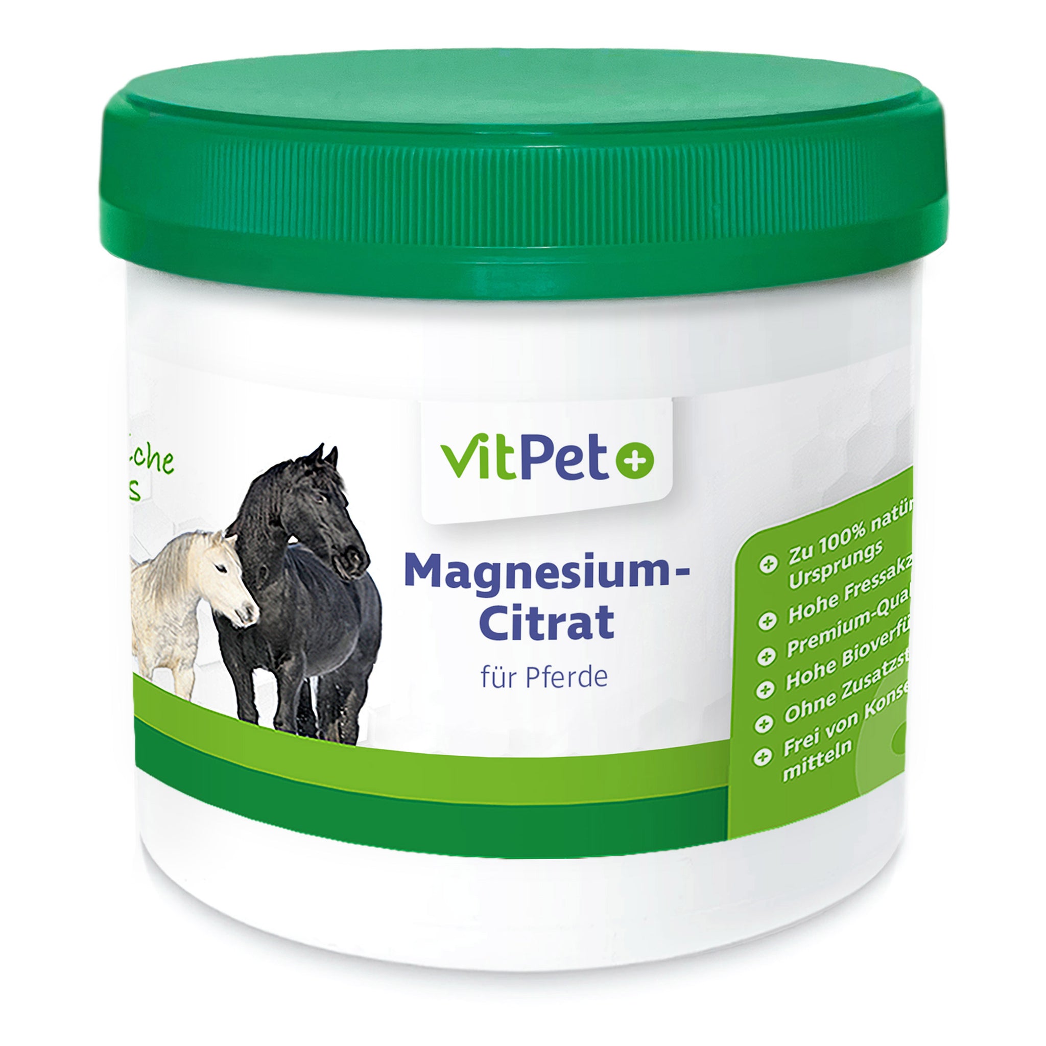 Magnesiumcitrat für Pferde – Premium Magnesium Pulver – 500 g inkl. Dosierlöffel