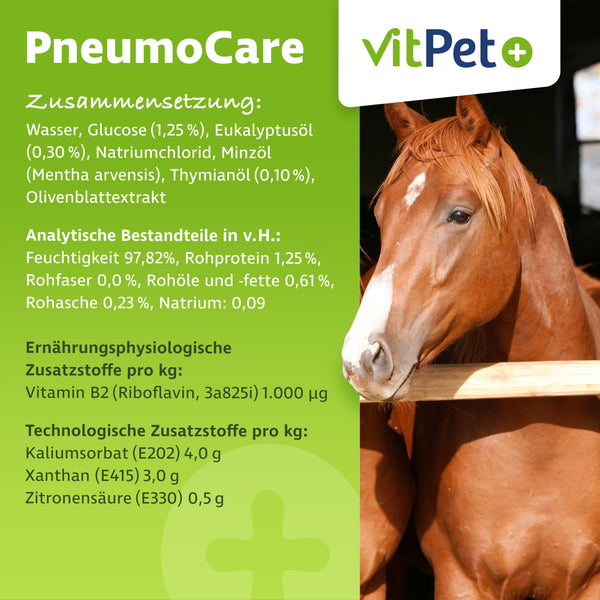 PneumoCare – Hustensaft für Pferde – Mit Eukalyptus & Thymian – 1000 ml